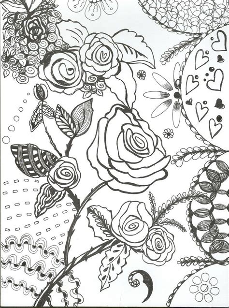 Zentangle And Roses Dibujos Zentangle Dibujos Zentangle