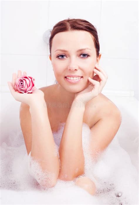 Woman Taking A Bath Stock Photo Image Of Happiness House