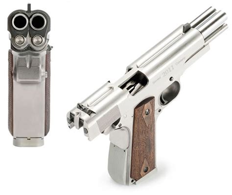 Double Barreled 45 Caliber Handgun For Double The Fun And Firepower Lost In A Supermarket