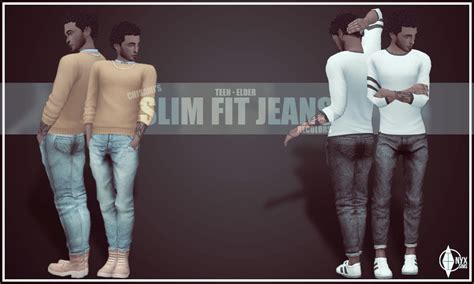 My Sims 4 Blog Slim Fit Jeans In 6 Recolors For Males By Kiararawks