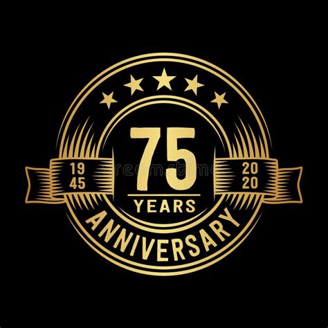 75 Years Anniversary Celebration Logotype 75th Years Logo Vector And