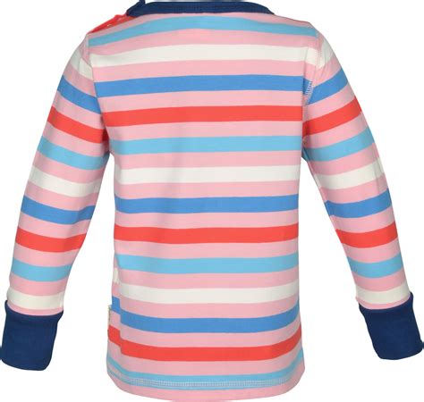 Maxomorra T Shirt Langarm Streifen Blossom Rosablau Gots Kaufen