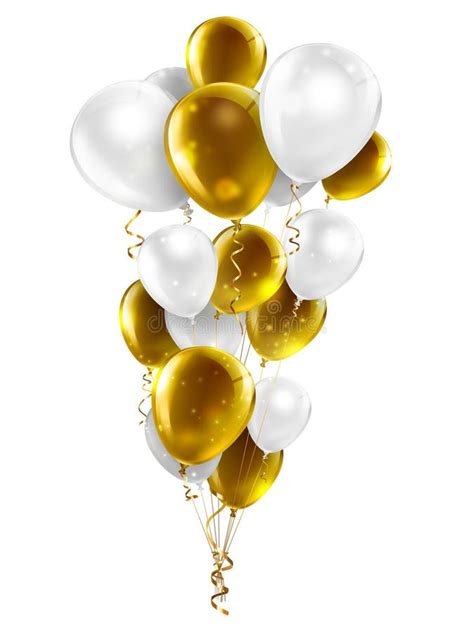 Gold And White Balloons Stock Illustration Illustration Of Holiday
