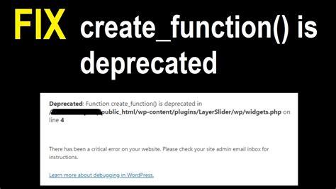 Fix Createfunction Is Deprecated Critical Error Wordpress Php
