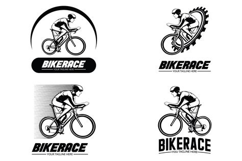 Set Of Bike Race Logo Design Illustration 552896 Logos Design Bundles