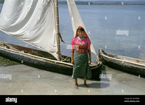 A Kuna Or Cuna Indian On Her San Blas Islands Home Just Off The Coast