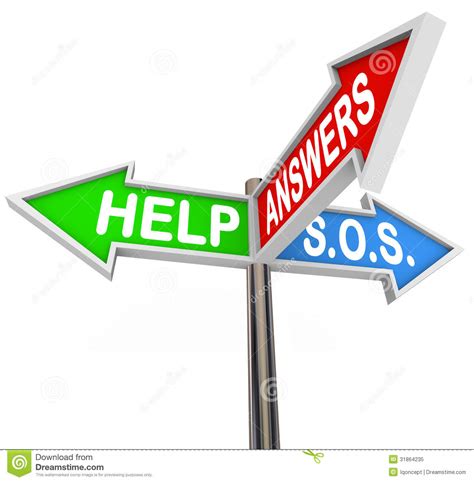 Help Support 3 Way Street Signs For Assistance And Direction Royalty