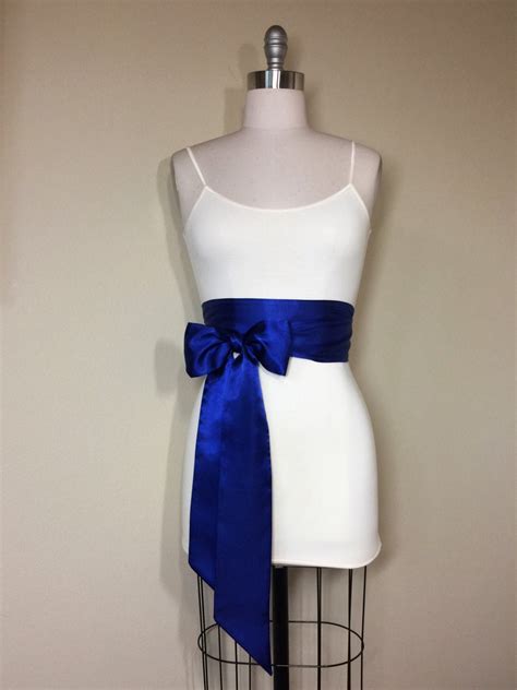 Cobalt Satin Sash Cobalt Blue Sash Bridal Sash Blue Wedding Dress