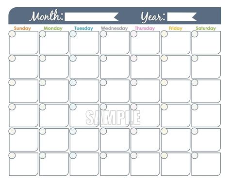 Dashing Monthly Calendar Template You Can Type In • Printable Blank