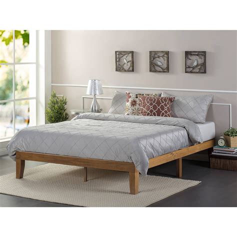 Zinus Alexia 12” Wood Platform Bed Frame Rustic Pine Full Walmart