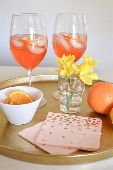 Sparkling Rose Aperol Spritz Home With Holliday