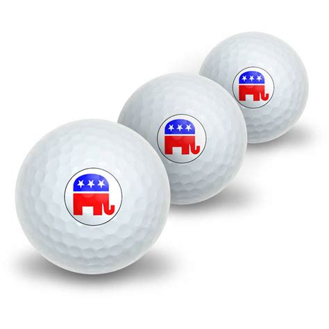 Republican Elephant Novelty Golf Balls 3pk