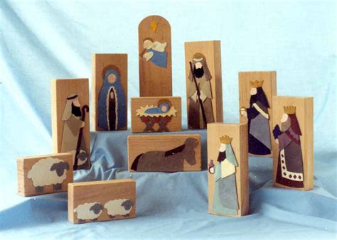 Wooden Nativity Scene Blocks Christmas Diy