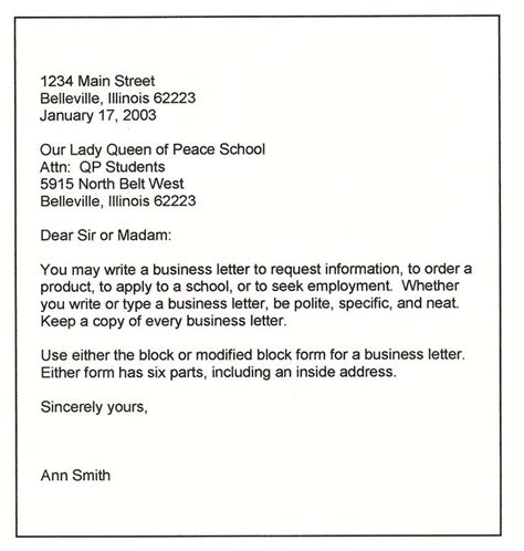 business letters conform  generally