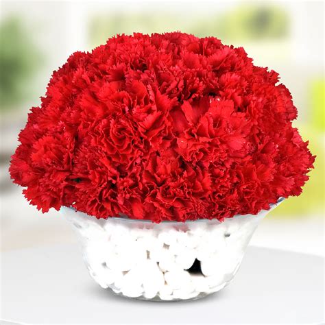 Send Flowers Turkey Carnations In Glass Bowl From 50usd