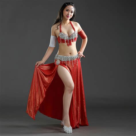 Oriental Dance Costumes Pollywood Skirt Bra Armband Hot Sex Indian