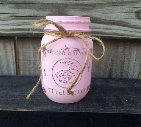 Princess Pink Painted Mason Jar