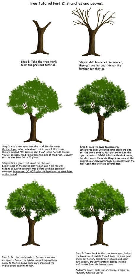 Tree Tutorial Part 2 By ~tephra76 On Deviantart Painting Lessons