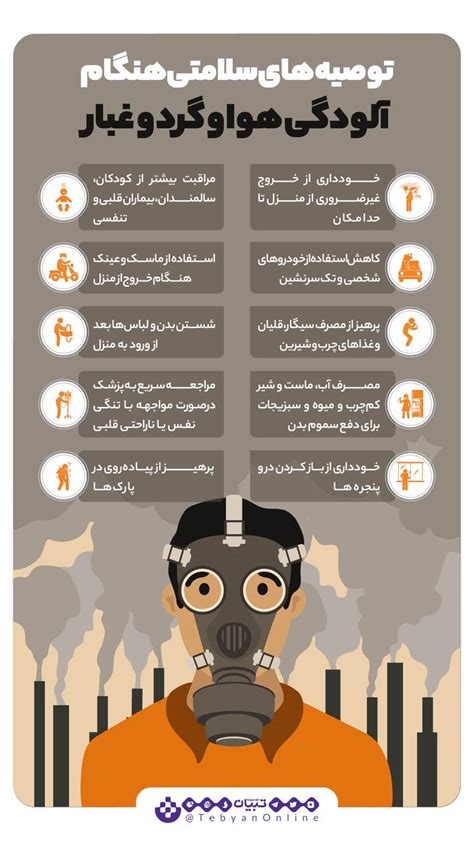 توصیه‌های سلامتی هنگام آلودگی هوا و گرد و غبار