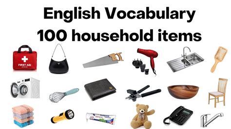 English Vocabulary 100 Household Items Youtube
