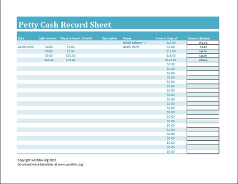 Cash Sheet Templates 17 Free Docs Xlsx And Pdf Formats Samples Examples