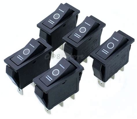 Switches Pcs Black On Off On Position Spdt Rocker Switch Kcd Pin A V Ac Business