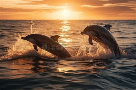 Beautiful Bottlenose Dolphins Stock Illustration Illustration Of