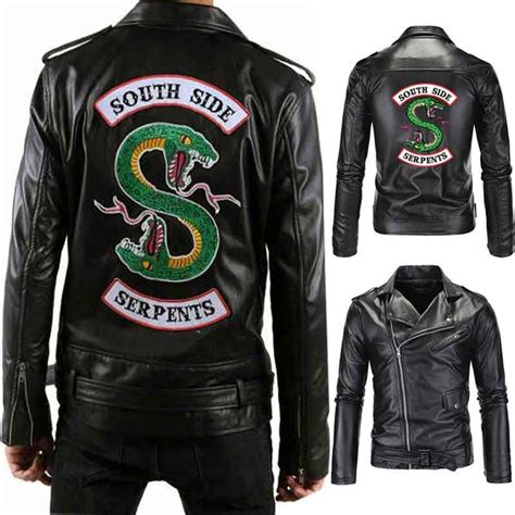 Made of soft black faux leather, featuring a burnished silver zipper closure, two waist pockets, zipper bought the jacket as a suprise for my 14 year old daughter who loves riverdale. riverdale southside serpents jacket in 2020 | Jones jacket ...