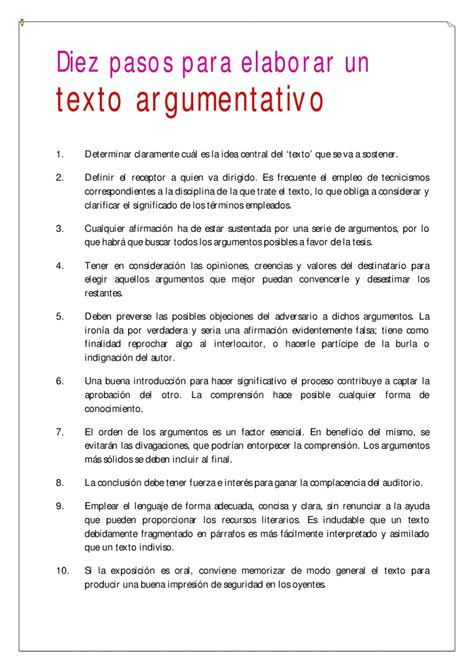 Decalogo Para Elaborar Un Texto Argumentativo By Instituto De