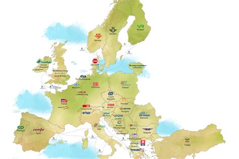 Detailed Europe Rail Map