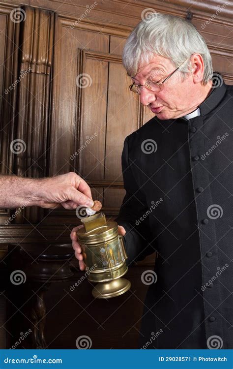 Priest Collecting Money Stock Image Image Of Copper 29028571