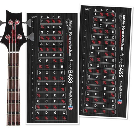 Bass Guitar Fretboard Note Map Decals Stickers For Learning Notes Chords Scales Buy Online