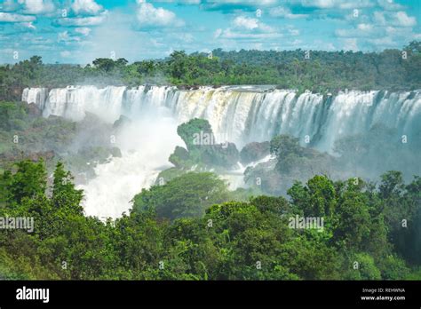 The Amazing Iguazu Waterfalls In Brazil Stock Photo Alamy