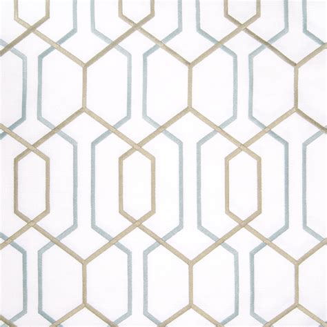 Travel & nature inspired embroidery patterns. Mineral Teal and Blue Geometric Embroideries Drapery and ...