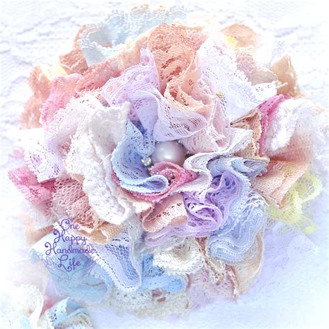 Fluffy Shabby Chic Fabric Flower Created With Scrap Lace