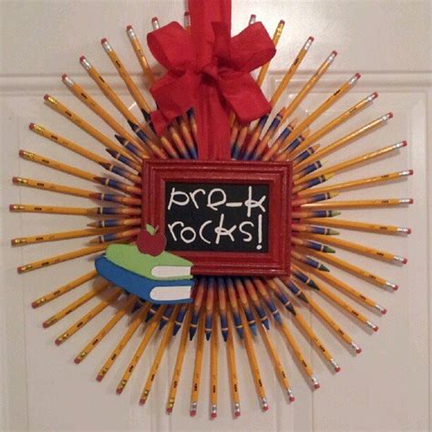 Pencil And Crayon Wreath Back To School Supplies From Dollar Tree 2