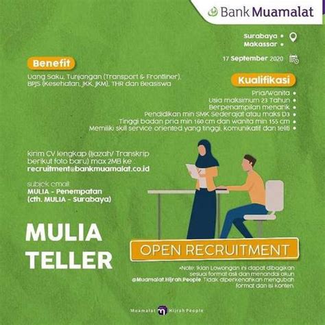 Bank rakyat indonesia adalah salah satu bank milik pemerintah yang terbesar di indonesia. Lowongan Bank Muamalat Cabang Surabaya dan Makassar ...