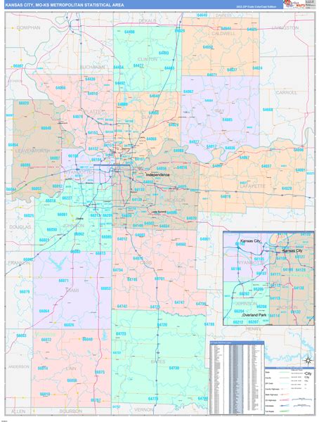 Kansas City Metro Area Mo Zip Code Maps Color Cast