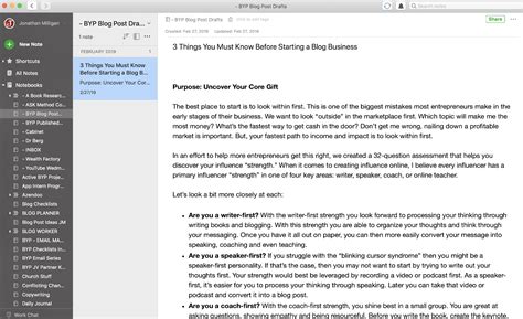 Blog Post Writing Sample Writing Example Personal Evernote Beginners