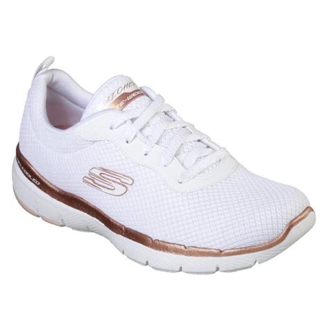 Skechers Womens Flex Appeal First Insight Whiterose Gold Music Room Shoes