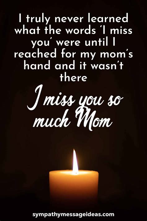 50 Touching I Miss You Mom Quotes And Messages Sympathy Message Ideas