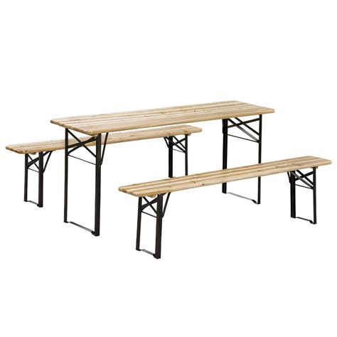 > outsunny height adjustable folding outdoor picnic table. Outsunny 6' Wooden Outdoor Folding Patio Camping Picnic ...