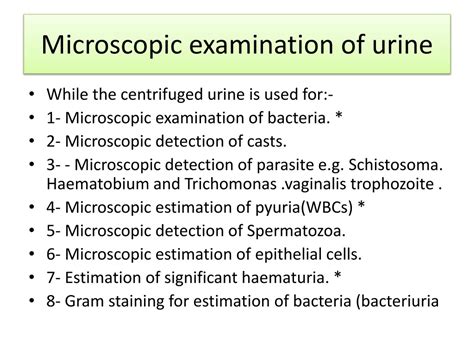 Ppt General Urine Examination Microscopic Examination Of Urine