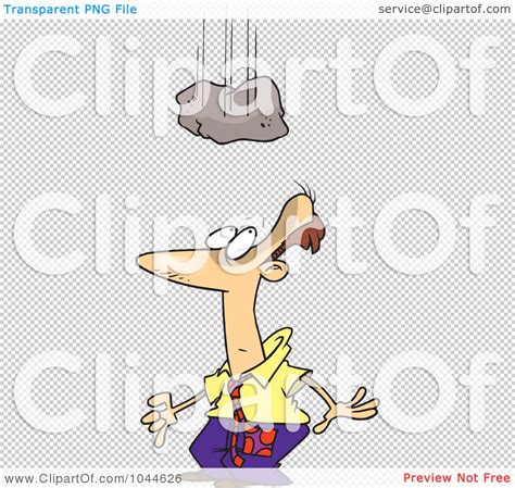 Royalty Free Rf Clip Art Illustration Of A Cartoon Rock Falling Over