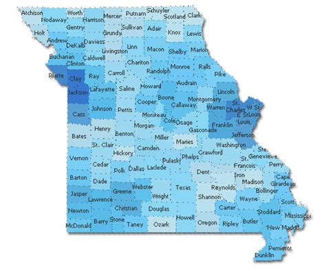 Missouri Zip Code Map With Cities Map