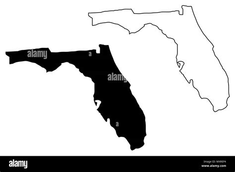 Florida Mapa Ilustración Vectorial Dibujo A Mano Alzada Florida Mapa