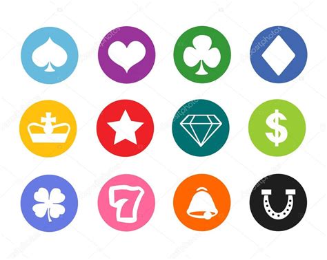 Glücksspiel-Symbole, Casino-Symbole, Geld-Symbole, Poker-Symbole ...