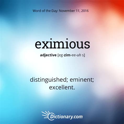 Todays Word Of The Day Is Eximious Learn Its Definition