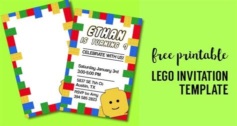 printable lego birthday party invitation template