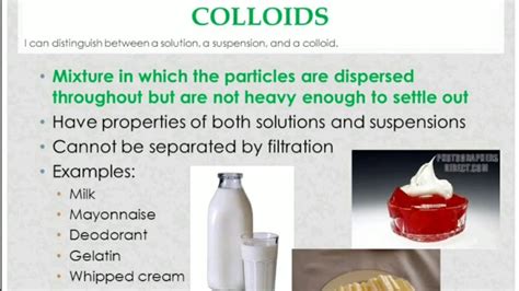 Types Of Mixtures Colloids Youtube